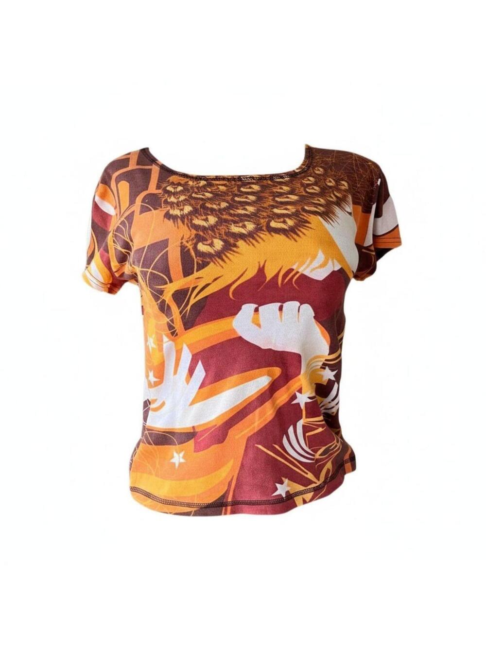 Hayes orange multiprint skirt